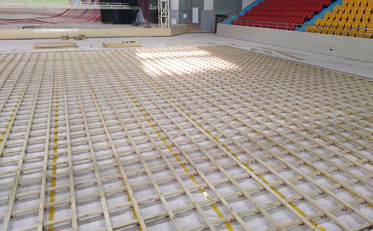 柞木籃球場實木地板雙層龍骨結(jié)構(gòu)