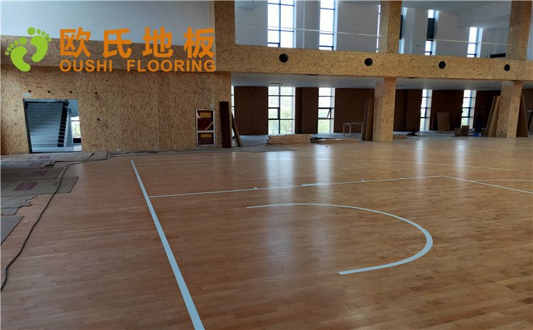 陜西榆林神木張冢峁煤礦公司體育館木地板項目——歐氏實木運動地板